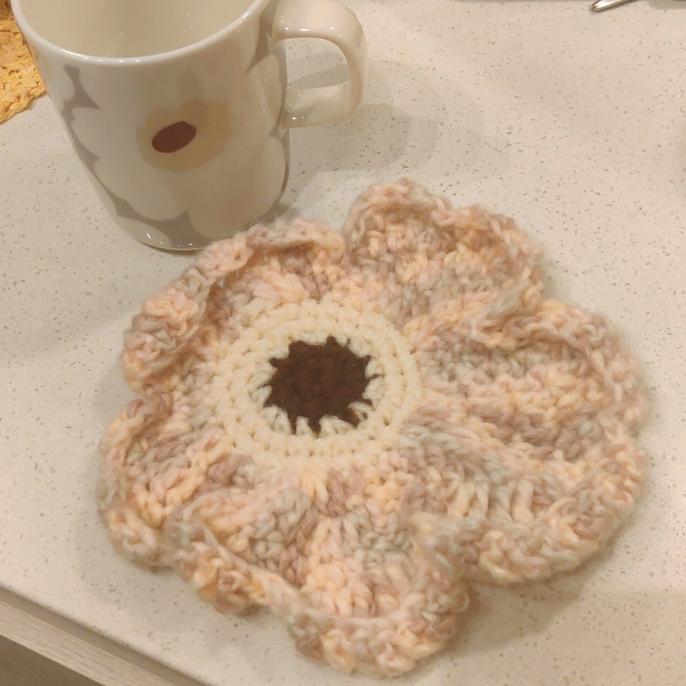 Handmade Floral Knitted Coaster